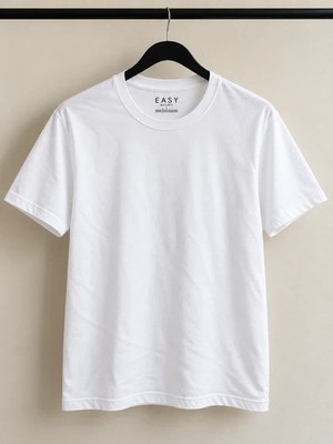 EASY White 100% Cotton T-Shirt   Size L