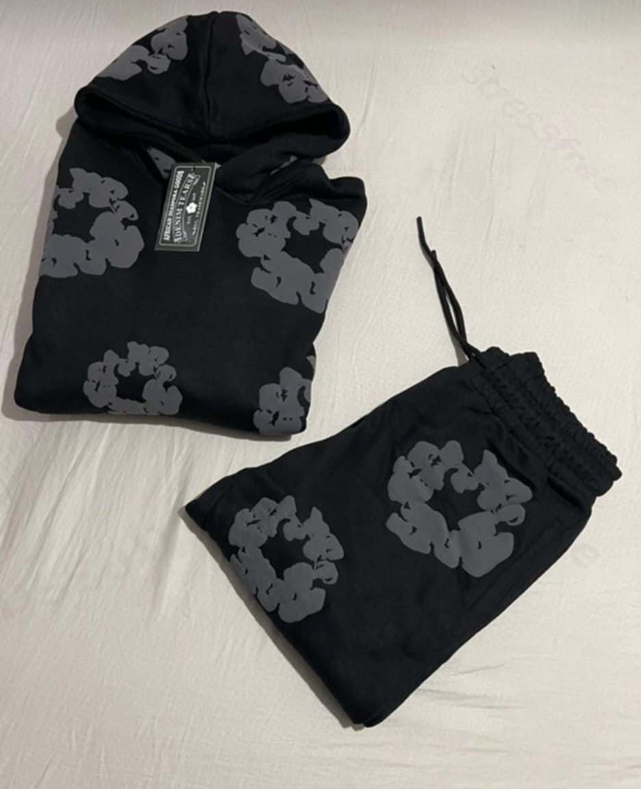 Denim Tears tracksuit set Black with grey flower - M image 2