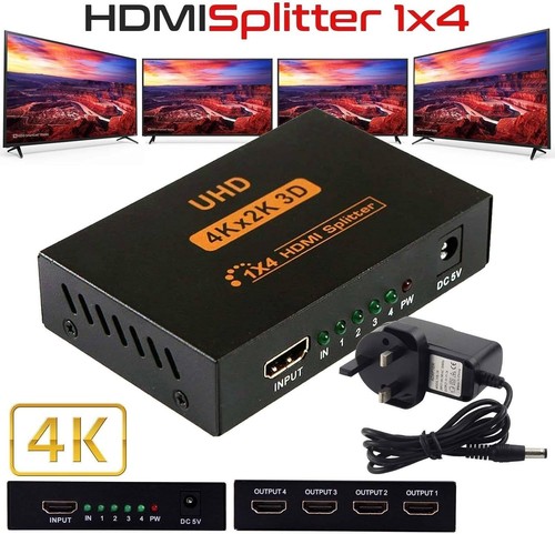 HDMI Splitter 1 IN 4 OUT 3D 4K 1080P HDMI Splitter Verteiler 1 x 4 HDCP 1.4 - Bild 2 von 7