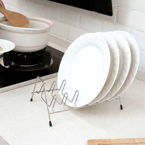Soporte para platos de acero inoxidable para almacenamiento de cocina 2 piezas - Imagen 4 de 12
