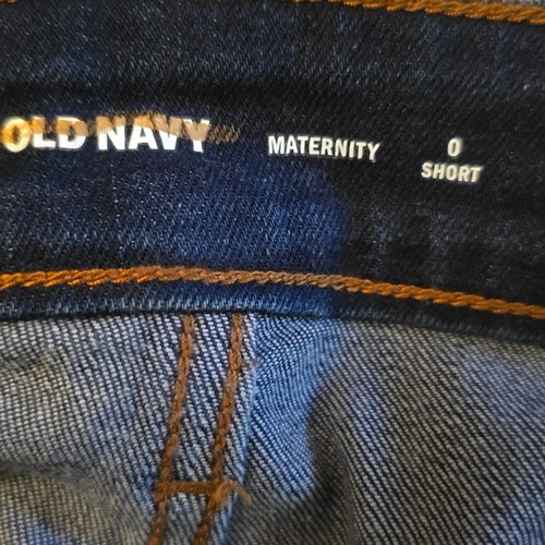 Neu Old Navy Damengröße 0 kurze dunkle Waschung Umstandsjeanshose zum Überziehen - Bild 5 von 7