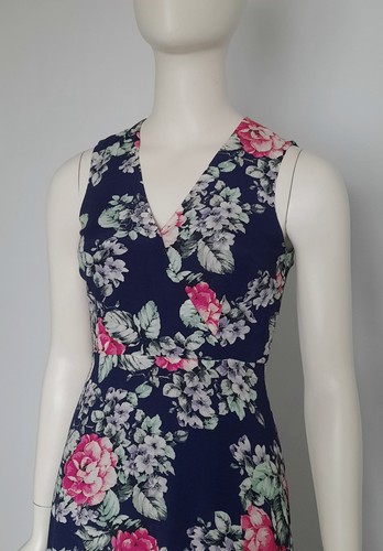 Alannah Hill Size 6 Navy Blue Floral Sleeveless "Woman Of Style Dress" - Picture 4 of 11
