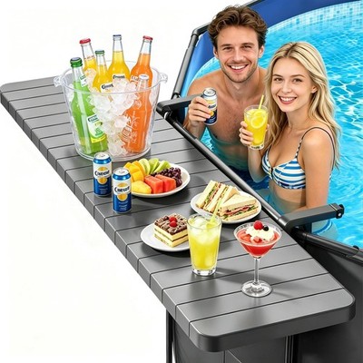 Cheng Rong Poolside Bar Table For Above Ground Pool 49.4X9.6 Outdoor Hanging