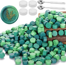 300Pcs Green Mix Sealing Wax Beads for Wax Seal Stamps, Wedding Invitations, Chr