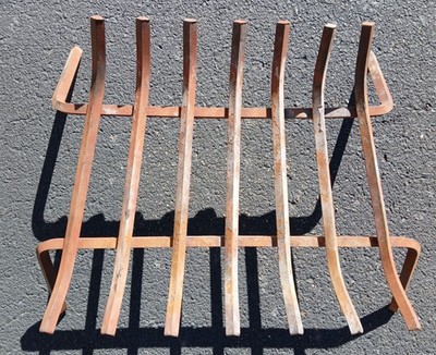 Vintage Iron Fireplace Grate Elevated 7-Arm Diamond Shaped Bars ~ Heavy Duty