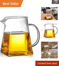 Elegant 18oz Borosilicate Glass Pitcher - Dripless Spout for Perfect Pouring