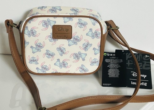 Loungefly Disney Lilo & Stitch Creme & Braun Kameratasche Umhängetasche NEU