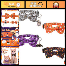 4 Pack Breakaway Halloween Cat Collars with Bow Tie - Adjustable Safe Design