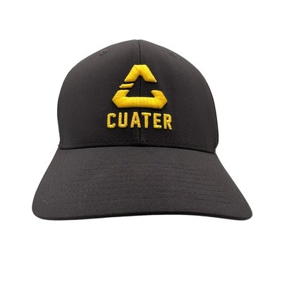 Cuater Travis Mathew Golf One Ten Flex Fit Black & Yellow Log Baseball Hat