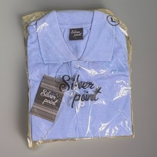 Silver Point Men s L Light Blue Short Sleeve Polo Shirt 100 Polyester NWT