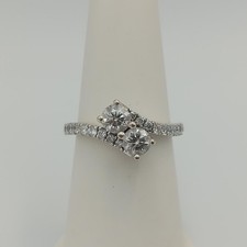 Ever Us 14K White Gold 3/4ctw Round Diamond Two-Stone Engagement Ring Size 6