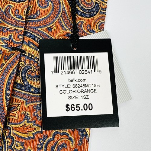 W.H. Belk Mens 100% Silk Tie Multicolor Paisley Made Italy Luxury NWT $65 - Picture 6 of 9