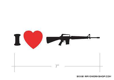 I LOVE MY M-16 Sticker Die Cut Decal Self Adhesive Vinyl M16 AR-15 AR15 - Bild 1 von 1