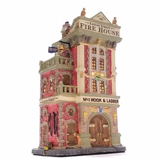 Lemax 2010 Easton St. Fire House Carole Towne #05080 No.1 Hook & Ladder Est.1890