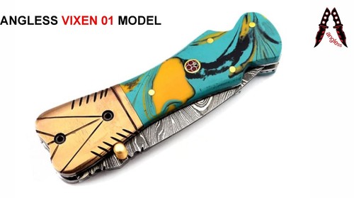Set Of 3 Premium Angless Folding Knives Handmade Damascus #Ramzan Offer Lot 27 - Picture 16 of 18