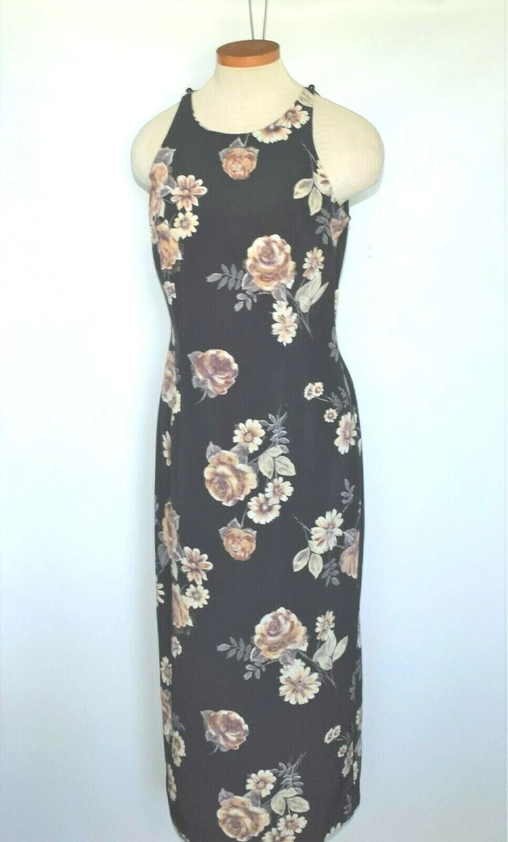 Concepts Dresing Sleeveless Maxi Black Floral Women s Summer Dress Size 6 eBay