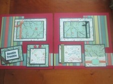 PREMADE SCRAPBOOK PAGES - DOUBLE TROUBLE - 12 X 12 - NEW