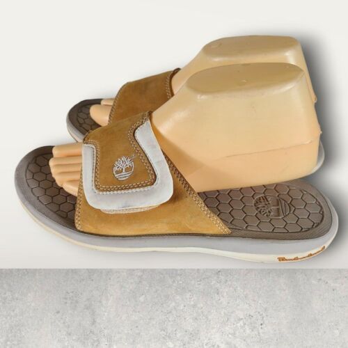 EUC Timberland Stoney Slide Classics Men's Leather Suede Sandals Wheat Size 8M - Picture 6 of 11