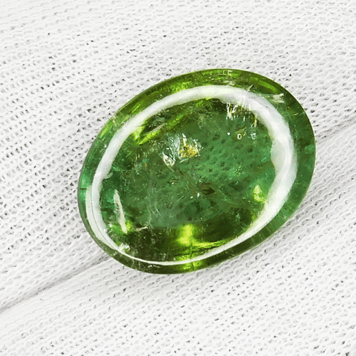 16.66 Cts Massive Inclusion Sparkling Luster Natural Green Tourmaline Oval Cab - Picture 3 of 3