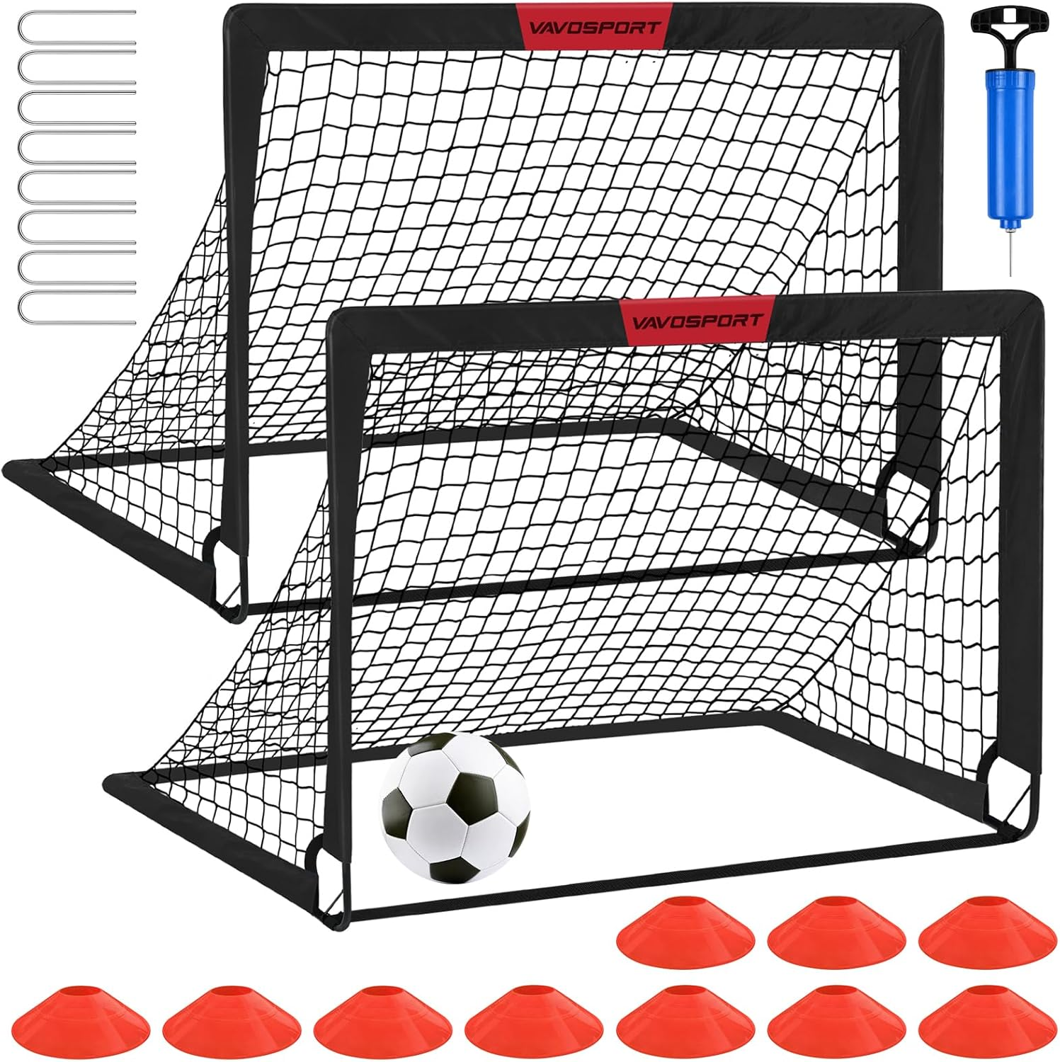 Kids Soccer Goals for Backyard Set - 2 of 4' X 3' Portable Soccer Goal Training