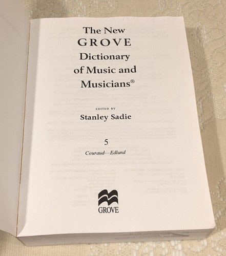 THE NEW GROVE DICTIONARY OF MUSIC AND MUSICIANS - VOL. 5 -STANLEY SADIE, PB 1995 - Picture 8 of 12
