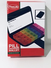 FINE LIFE PRODUCTS NEW 7 DAY COLOR CODED PILL/VITAMINS BOXES ORGANIZER WALLET