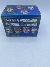 Set of 4 Woodland Pinecone Forest Animals Ornaments
