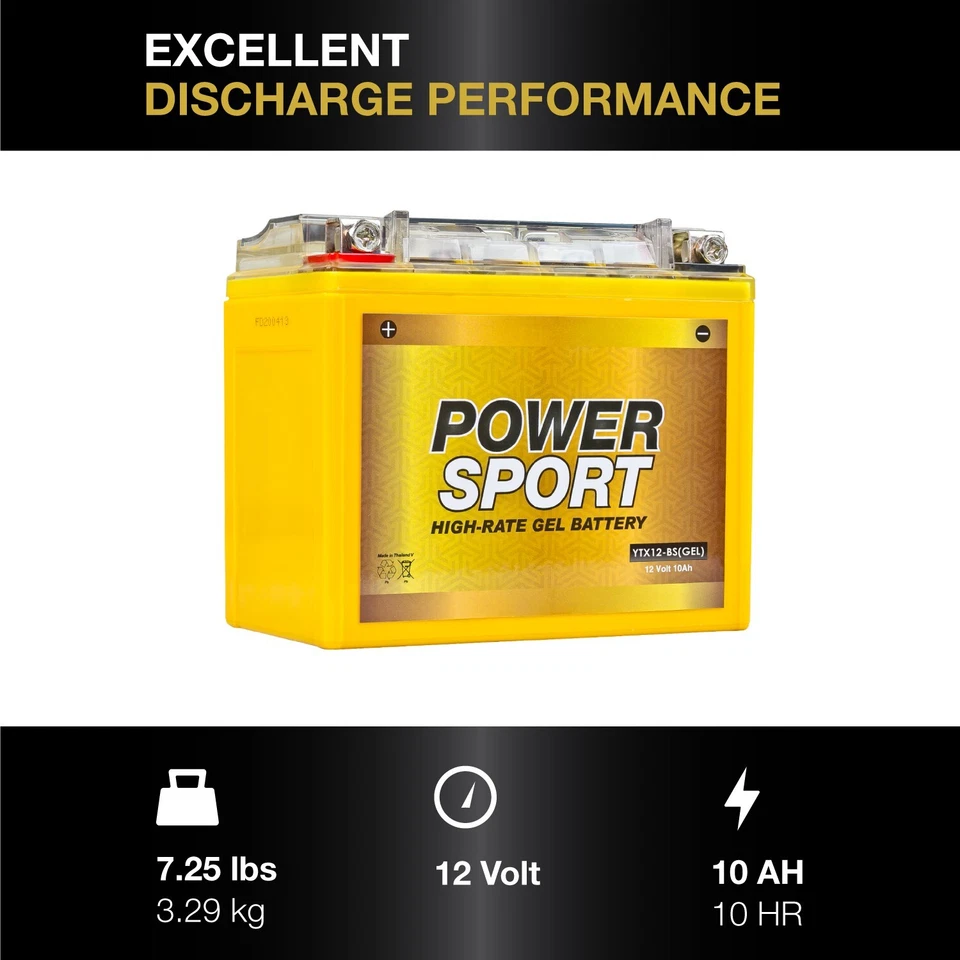 YTX12-BS 12V 10AH GEL Battery for Honda CBR1100XX Blackbird 1997-2000 Foto 2 de 4