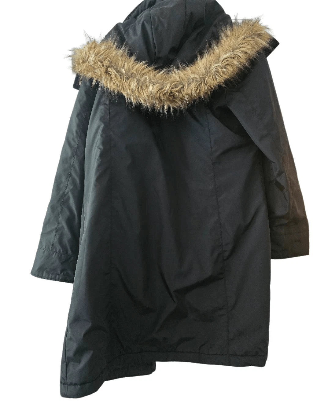 Cappotto donna lungo invernale Michael Kors giacca cappuccio zip nero taglia large