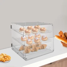 3 Tiers Clear Pastry Display Canbinet&Commercial Bakery Acrylic Display Case US