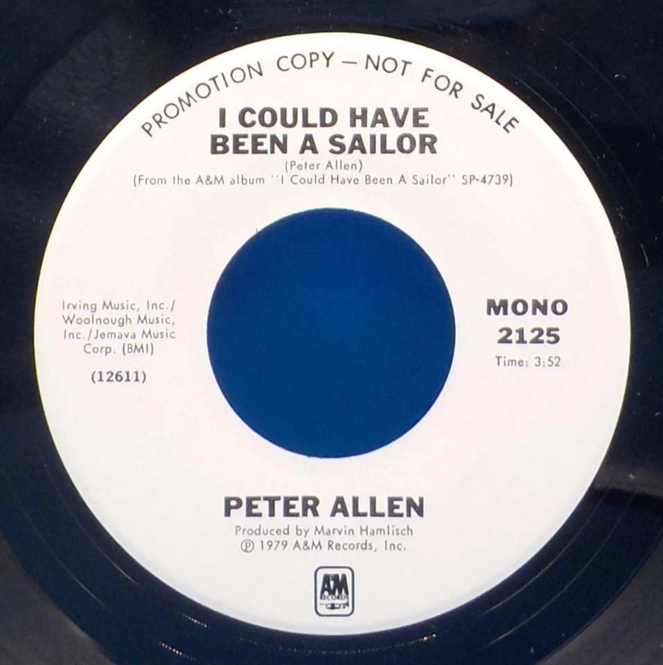 Peter Allen 45 I Could Have Been A Sailor (Stereo) / Mono EX A3 - Image 2 of 2