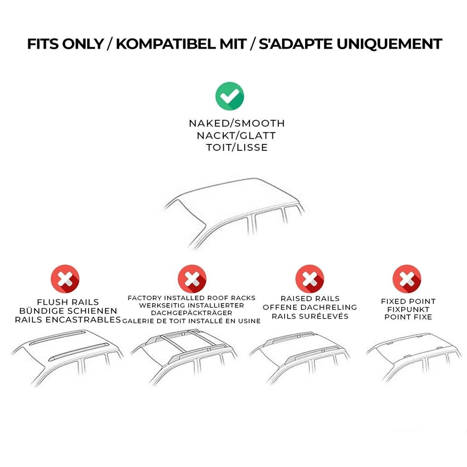 Fits for Toyota Tundra 2007-2021 Crossbar Luggage Roof Rack Rails 2PCS Aluminum - Image 2 of 4
