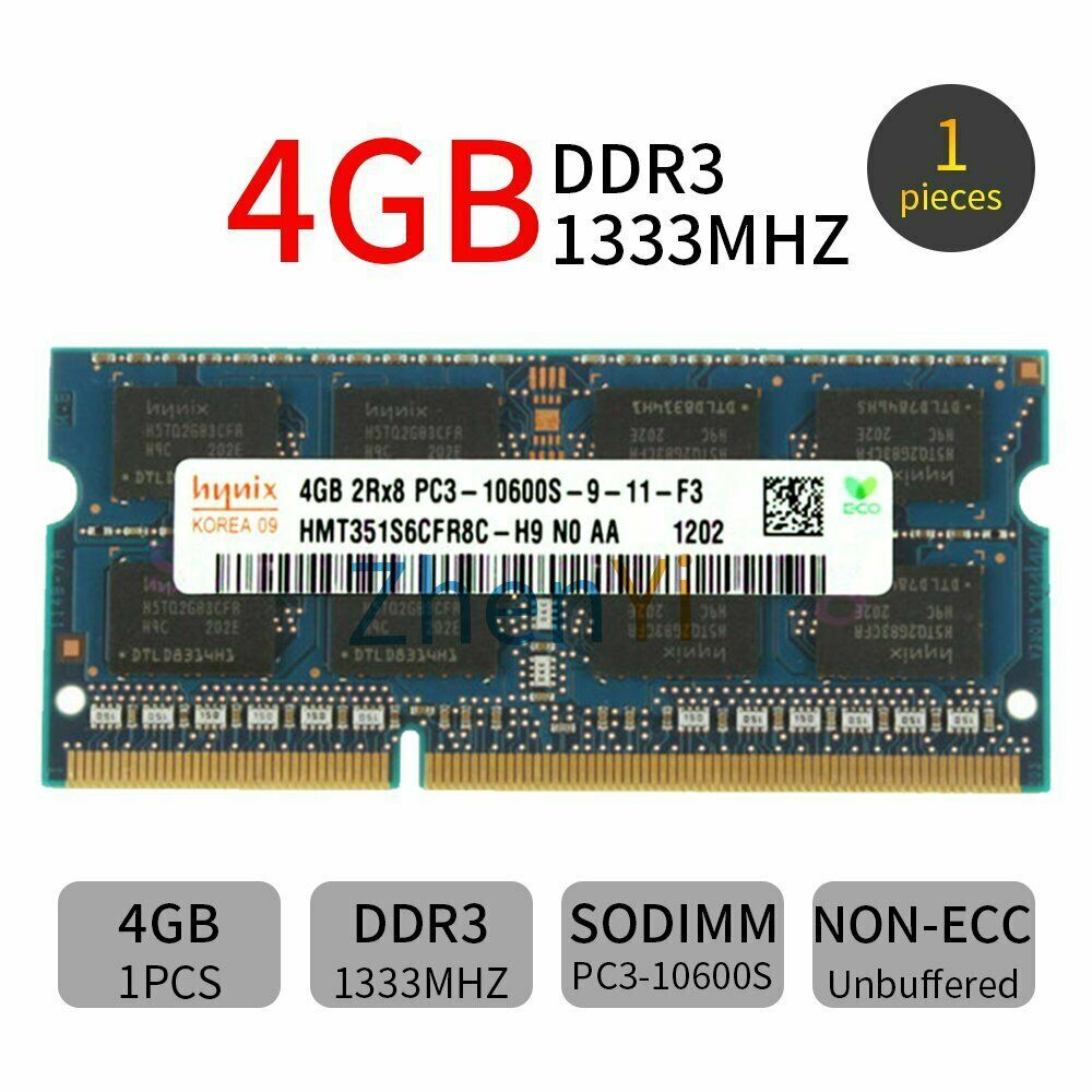 Hynix 8GB 4GB DDR3 1333MHz PC3-10600S sodimm 204Pin SODIMM Laptop