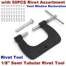 Rivet Tool For 1/8" SEMITUBULAR RIVETS Fixt Dies (Vent Window Restoration Kit)