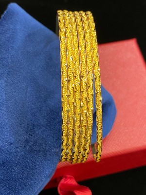 Bracelet Slip-on En Or 22 Carats 916 - 45 Grammes, Largeur 2 Mm, Fait Main Dubai, Neuf