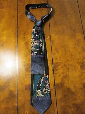 Mens Woven Handmade 100% Silk Necktie Chez Roffe Shape. | eBay