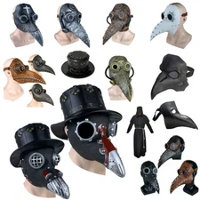 Plague Doctor Bird Long Nose Beak Steampunk Face Mask Halloween Cosplay Props