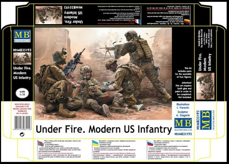 Master Box 35193 Under Fire Modern US Infantry scala 1/35 kit Plastica