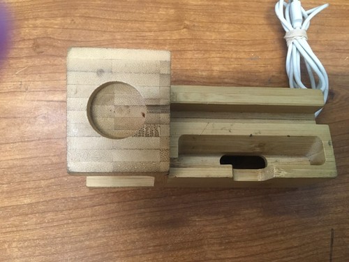 DeskTop Charging Station Magnetic Charger Port, Natural Bamboo, used - Picture 2 of 2