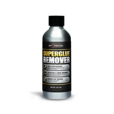 Starbond Super Glue Remover, Dissolves Adhesive & CA Glue, Brush Cap Applicator