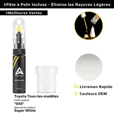 Peinture de retouche pour Toyota Tous modèles Code: 040 Super White - Photo 1/4