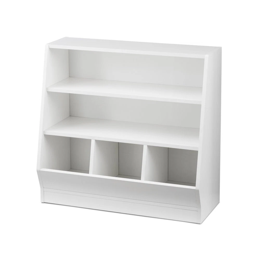 White two outlet shelf bookcase