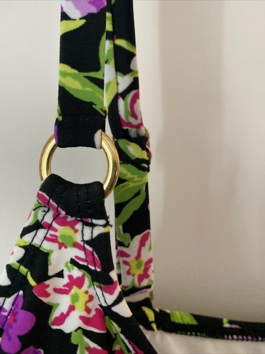 ISLAND ESCAPE Women Sz 10 Swimsuit Shirt Beach Purple Rain Flower Tankini Top - Picture 7 of 17