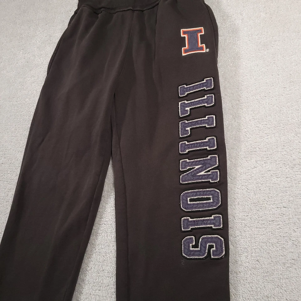 Colosseum Sweatpants Adult Small Illinois Fighting Illini Gray Pockets Logo - Image 4 of 4