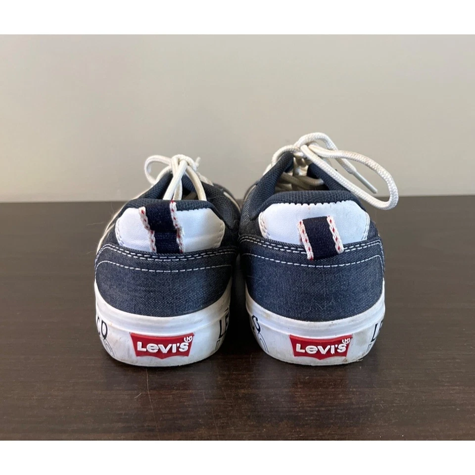 Zapatillas deportivas Levi's para niños talla 1 azul blanco bloques de colores con cordones zapatos punta redonda Foto 3 de 4