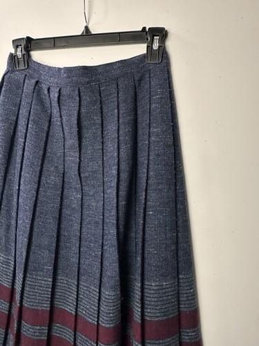 Vtg The Limited Pleated Wool Midi Skirt Stripe Button 80s 90s Preppy Academia S - Picture 10 of 15