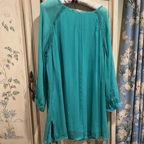 Escada Green Silk Mini Dress Tunic 44 - Picture 6 of 8