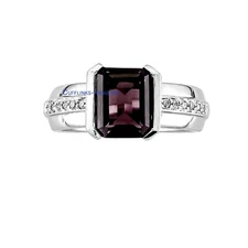 Natural Smoky Quartz & CZ Gemstones 925 Sterling Silver Ring For Men's 