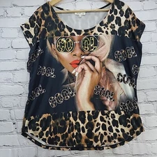 Love J Plus Sz 2X Top Leopard Print COOL 