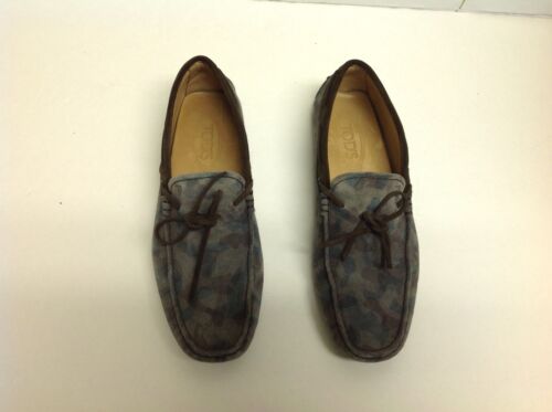 Tod’s Men's Suede Moccasins Laccetto Occhailli Gommino Loafers. 7US, Camouflage - Picture 2 of 10